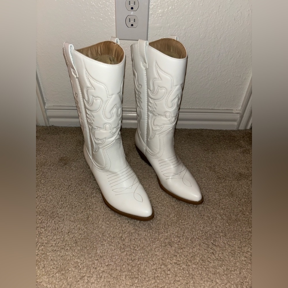 white cowboy boots